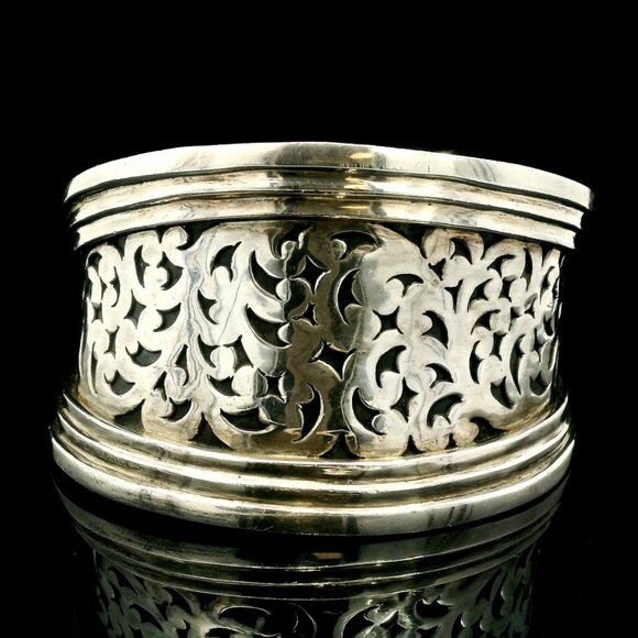 Lois Hill Wide Sterling Silver Filigree Cuff Bracelet – Artisan Scrollwork - Picture 2 of 4